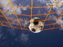 Soccer Ball Going Into Goal Net-Randy Faris-Photographic Print