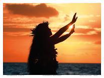To Ask a Blessing: Hawaiian Hula Dancer at Sunset-Randy Jay Braun-Laminated Art Print