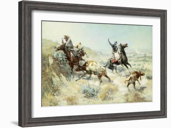 Range Mother, 1908-Charles Marion Russell-Framed Giclee Print