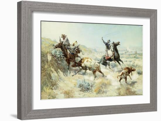 Range Mother, 1908-Charles Marion Russell-Framed Giclee Print