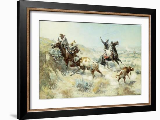 Range Mother, 1908-Charles Marion Russell-Framed Giclee Print