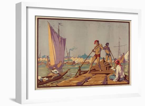 Rangoon Port, from the Series 'Burma: a Land of Rich Resources', 1928-Ba Nyan-Framed Giclee Print