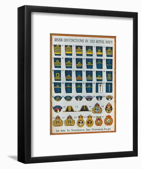 Rank distinctions in the Royal Navy, c1919 (1919)-Unknown-Framed Giclee Print