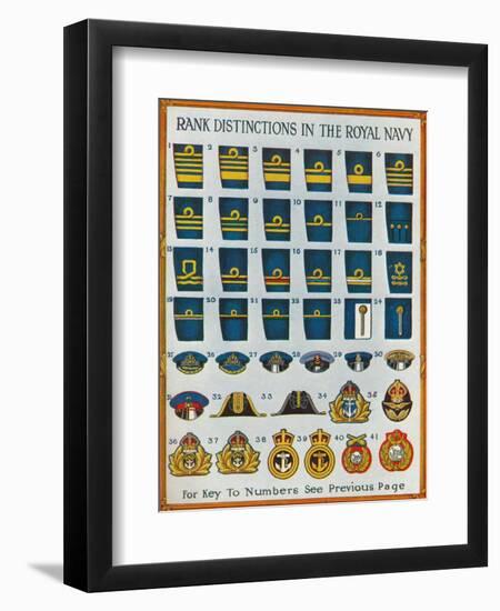 Rank distinctions in the Royal Navy, c1919 (1919)-Unknown-Framed Giclee Print