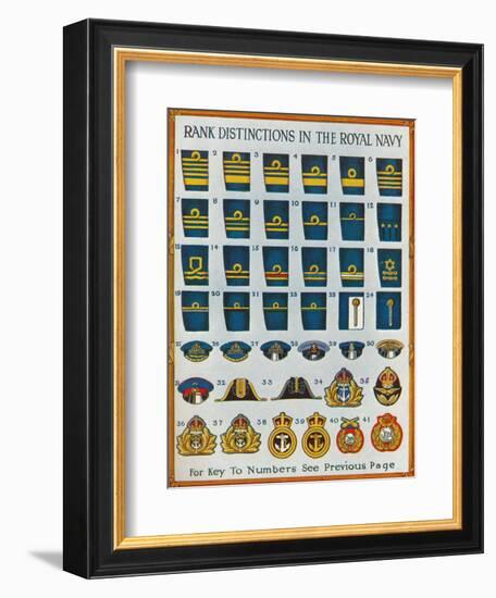 Rank distinctions in the Royal Navy, c1919 (1919)-Unknown-Framed Giclee Print