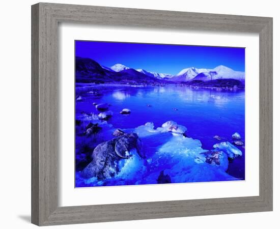 Rannoch Moor in Winter, Highland Region, Scotland, UK, Europe-Simon Harris-Framed Photographic Print