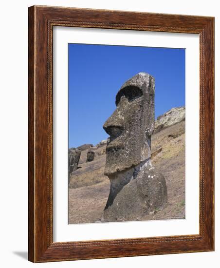 Rano Raraku, Moai on Inner Slopes of Volcanic Crater, Easter Island, Chile, Pacific-Geoff Renner-Framed Photographic Print