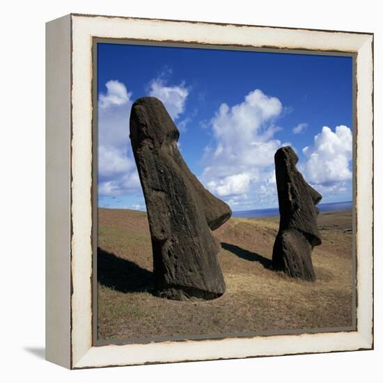 Rano Raraku, Outer Crater Slopes, Birthplace of the Moai (Statues), Unesco World Heritage Site-Geoff Renner-Framed Premier Image Canvas