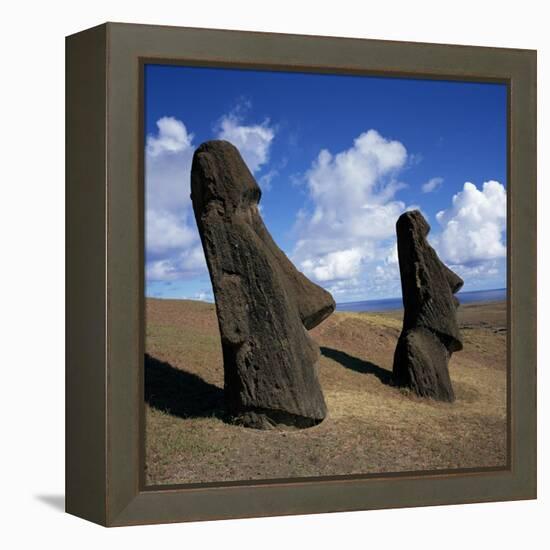 Rano Raraku, Outer Crater Slopes, Birthplace of the Moai (Statues), Unesco World Heritage Site-Geoff Renner-Framed Premier Image Canvas