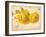 Ranunculus Flowers on Yellow Background-egal-Framed Art Print