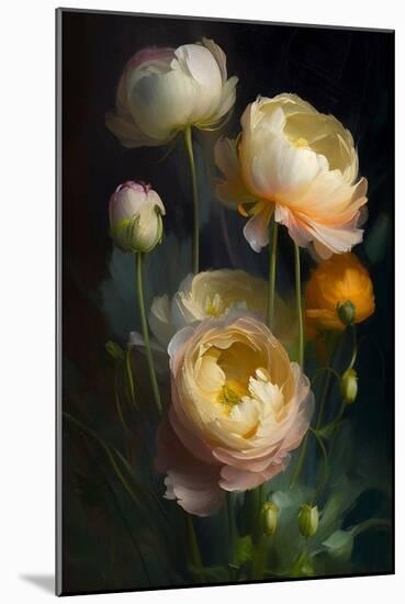 Ranunculus Flowers-Vivienne Dupont-Mounted Art Print