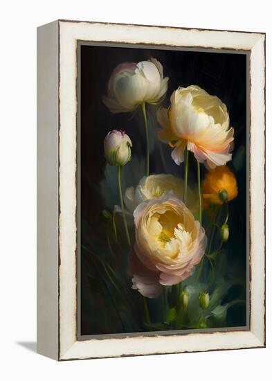 Ranunculus Flowers-Vivienne Dupont-Framed Stretched Canvas