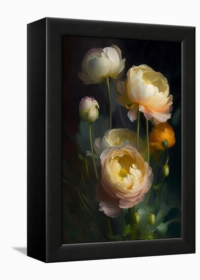 Ranunculus Flowers-Vivienne Dupont-Framed Stretched Canvas