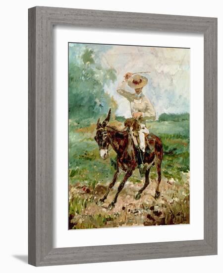 Raoul Tapie De Celeyran (1868-1937) on a Donkey-Henri de Toulouse-Lautrec-Framed Giclee Print