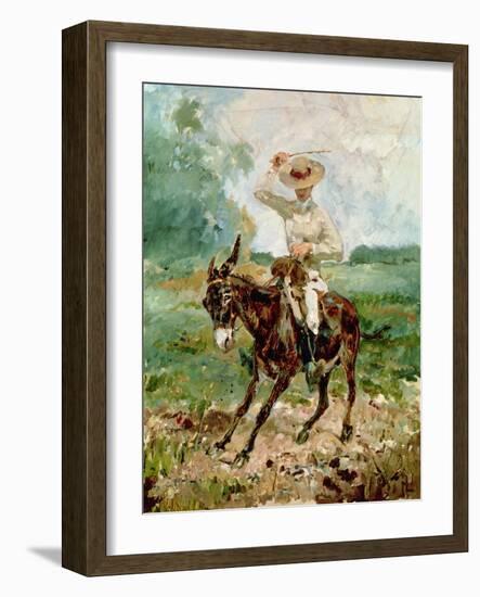 Raoul Tapie De Celeyran (1868-1937) on a Donkey-Henri de Toulouse-Lautrec-Framed Giclee Print