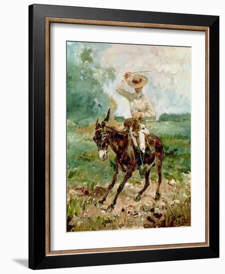 Raoul Tapie De Celeyran (1868-1937) on a Donkey-Henri de Toulouse-Lautrec-Framed Giclee Print