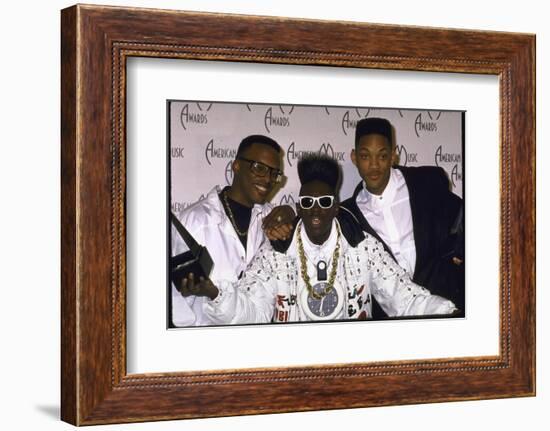 Rap Artists Dj Jazzy Jeff, Flavor Flav and Will Smith at the American Music Awards-null-Framed Photographic Print