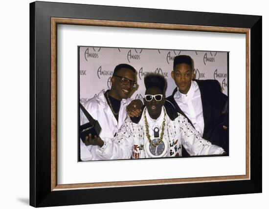 Rap Artists Dj Jazzy Jeff, Flavor Flav and Will Smith at the American Music Awards-null-Framed Photographic Print