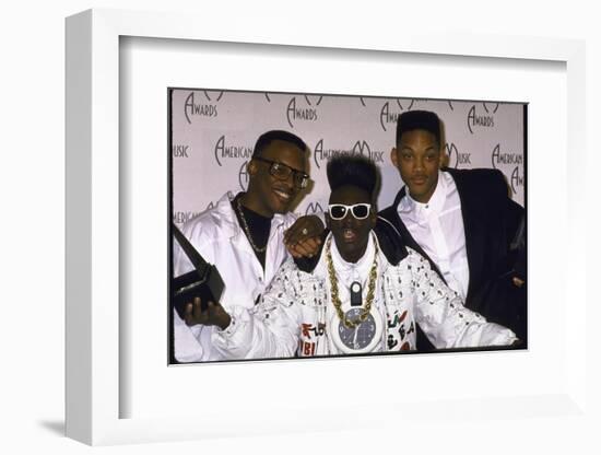 Rap Artists Dj Jazzy Jeff, Flavor Flav and Will Smith at the American Music Awards-null-Framed Photographic Print