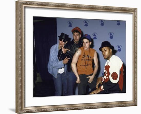 Rap Group the Beastie Boys Adam Horovitz, Adam Yauch, and Mike Diamond with Dj Hurricane-null-Framed Premium Photographic Print