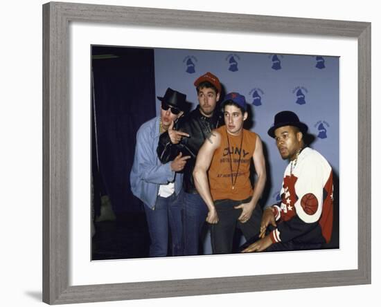 Rap Group the Beastie Boys Adam Horovitz, Adam Yauch, and Mike Diamond with Dj Hurricane-null-Framed Premium Photographic Print