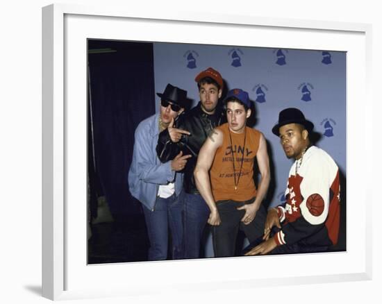 Rap Group the Beastie Boys Adam Horovitz, Adam Yauch, and Mike Diamond with Dj Hurricane-null-Framed Premium Photographic Print