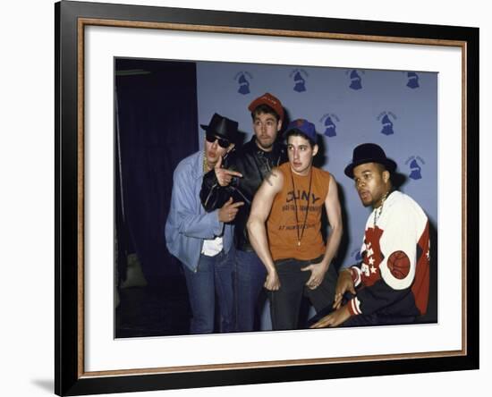 Rap Group the Beastie Boys Adam Horovitz, Adam Yauch, and Mike Diamond with Dj Hurricane-null-Framed Premium Photographic Print