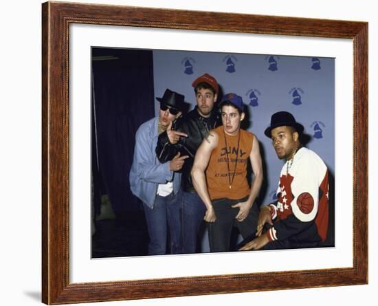 Rap Group the Beastie Boys Adam Horovitz, Adam Yauch, and Mike Diamond with Dj Hurricane-null-Framed Premium Photographic Print