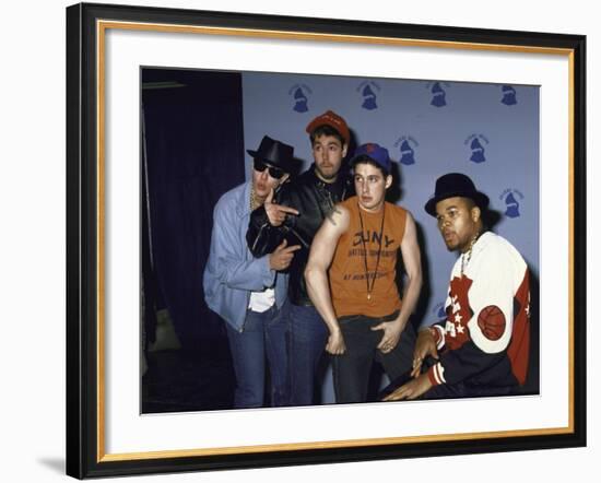 Rap Group the Beastie Boys Adam Horovitz, Adam Yauch, and Mike Diamond with Dj Hurricane-null-Framed Premium Photographic Print