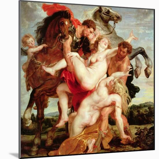 Rape of the Daughters of Leucippus-Peter Paul Rubens-Mounted Giclee Print