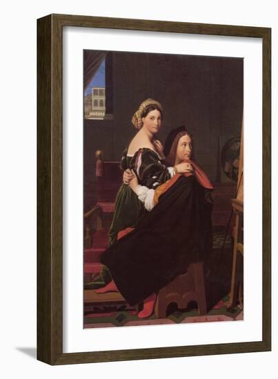 Raphael and Fornarina-Jean-Auguste-Dominique Ingres-Framed Art Print