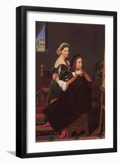 Raphael and Fornarina-Jean-Auguste-Dominique Ingres-Framed Art Print