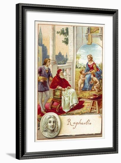 Raphael and Pope Julius II-null-Framed Giclee Print