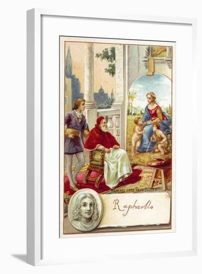 Raphael and Pope Julius II-null-Framed Giclee Print