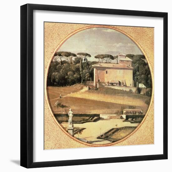 Raphael's Casino Seen from Villa Borghese in Rome, 1805-Jean-Auguste-Dominique Ingres-Framed Giclee Print