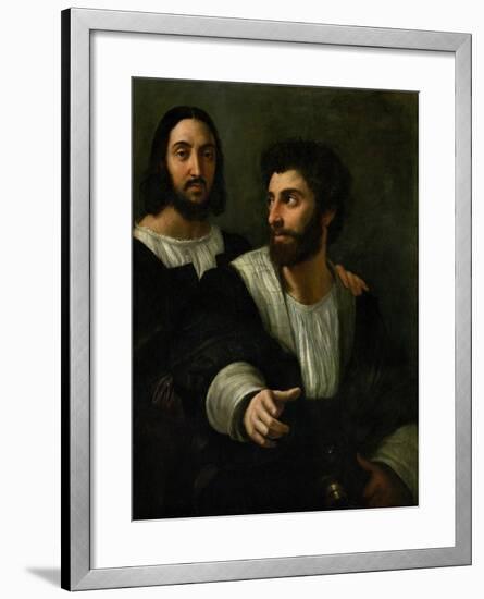 Raphael (Self-Portrait) and His Fencing Master-Raphael-Framed Giclee Print