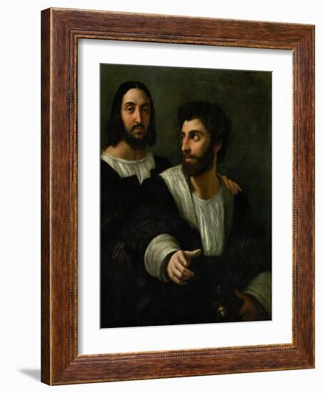 Raphael (Self-Portrait) and His Fencing Master-Raphael-Framed Giclee Print