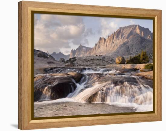 Rapids and Fremont Peak on Lower Titcomb Basin, Bridger National Forest, USA-Don Paulson-Framed Premier Image Canvas