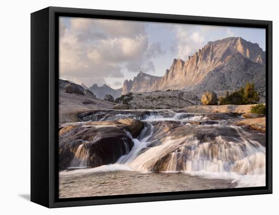 Rapids and Fremont Peak on Lower Titcomb Basin, Bridger National Forest, USA-Don Paulson-Framed Premier Image Canvas