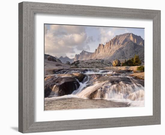 Rapids and Fremont Peak on Lower Titcomb Basin, Bridger National Forest, USA-Don Paulson-Framed Photographic Print