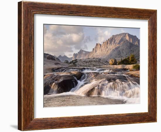 Rapids and Fremont Peak on Lower Titcomb Basin, Bridger National Forest, USA-Don Paulson-Framed Photographic Print