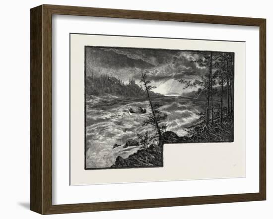 Rapids at Mouth of Saskatchewan, Canada, Nineteenth Century-null-Framed Giclee Print