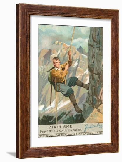 Rappel Rock Climbing-null-Framed Premium Giclee Print