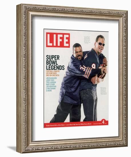 Rapper Ice Cube and Former Bear Quarterback Jim McMahon, February 4, 2005-Sarah Friedman-Framed Photographic Print