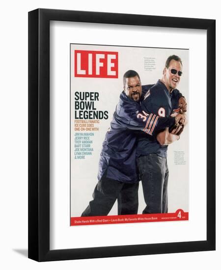 Rapper Ice Cube and Former Bear Quarterback Jim McMahon, February 4, 2005-Sarah Friedman-Framed Photographic Print