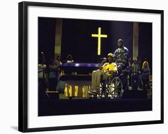 Rapper Snoop Doggy Dogg Performing in a Wheel Chair on Stage at Radio City Music Hall-null-Framed Premium Photographic Print