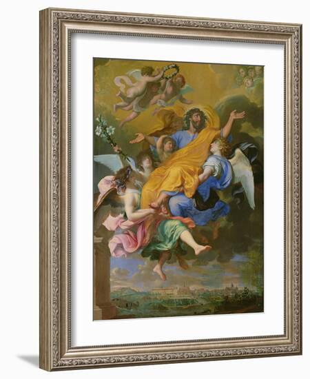 Rapture of St. Joseph (Oil on Canvas)-French School-Framed Giclee Print