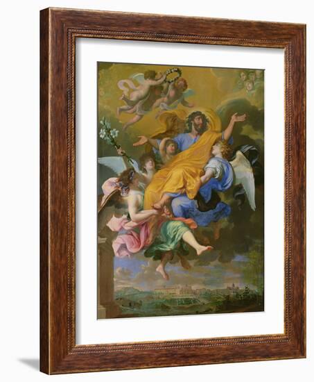 Rapture of St. Joseph (Oil on Canvas)-French School-Framed Giclee Print