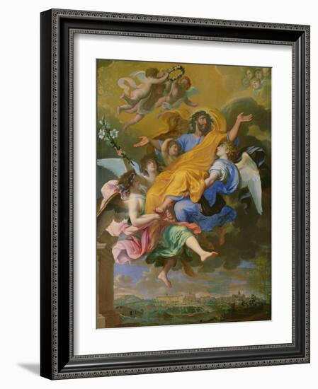 Rapture of St. Joseph (Oil on Canvas)-French School-Framed Giclee Print