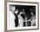 Raquel Welch Meets Queen Elizabeth in 1966 with Woody Allen and Ursula Andress-null-Framed Photographic Print